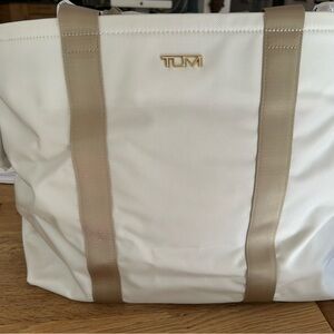 Tumi Cream and Tan Tote Bag